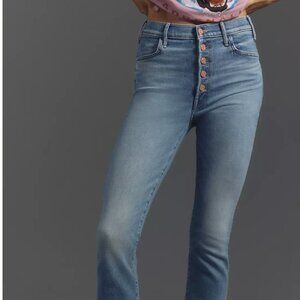 MOTHER Pixie Hustler High-Rise Ankle Fray Jeans 30  NWT